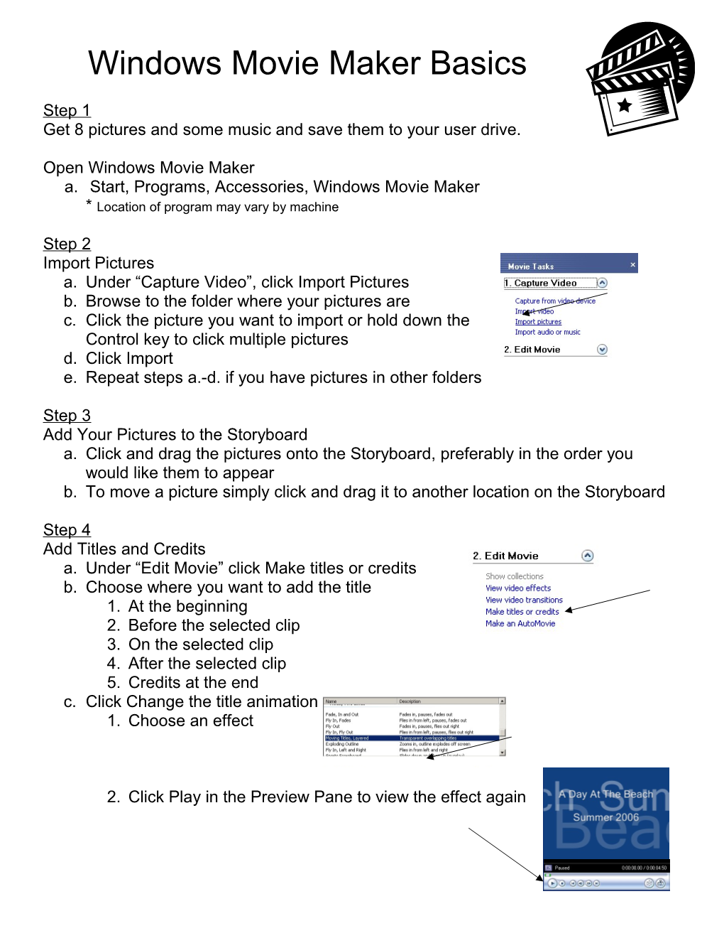 Windows Movie Maker Basics