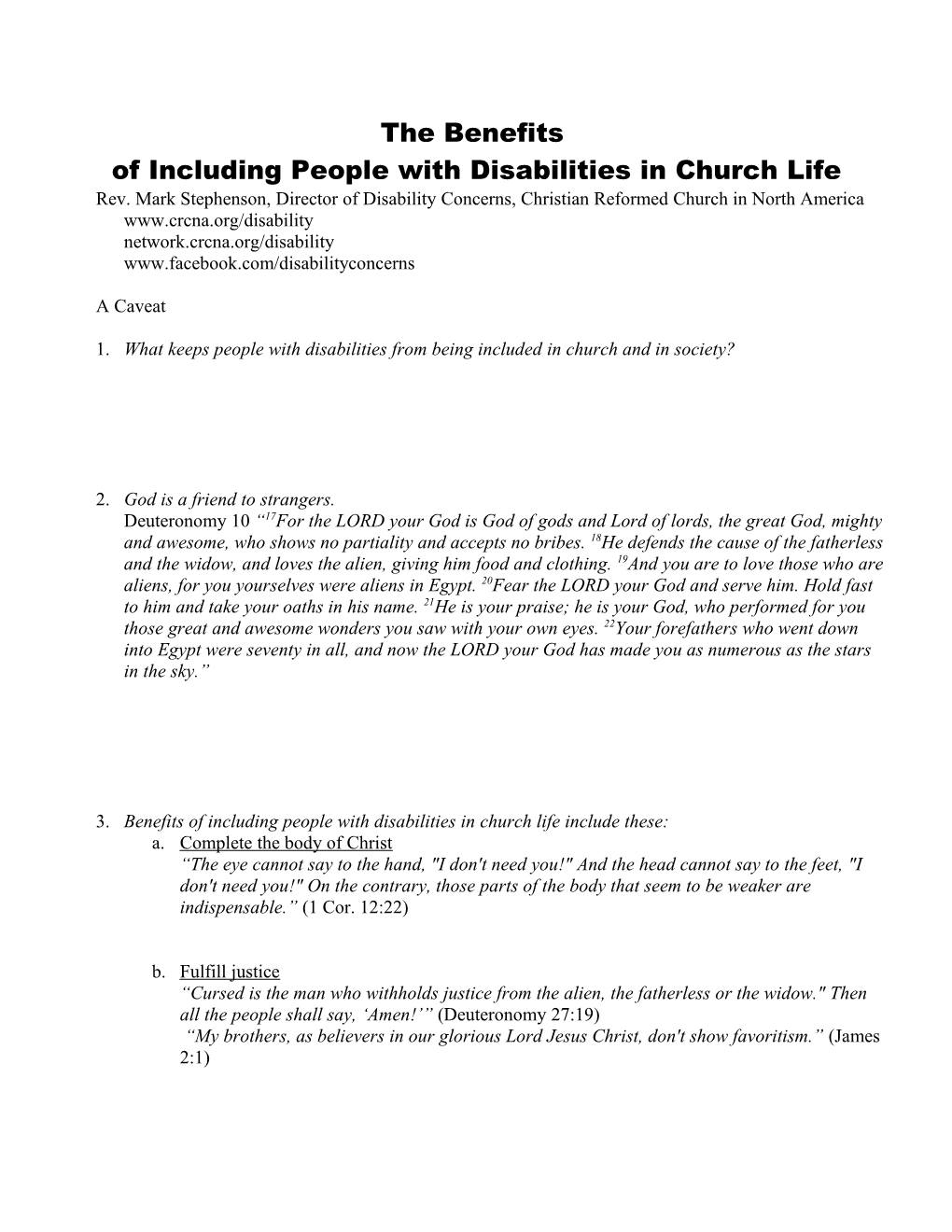 Of Including People with Disabilities in Church Life