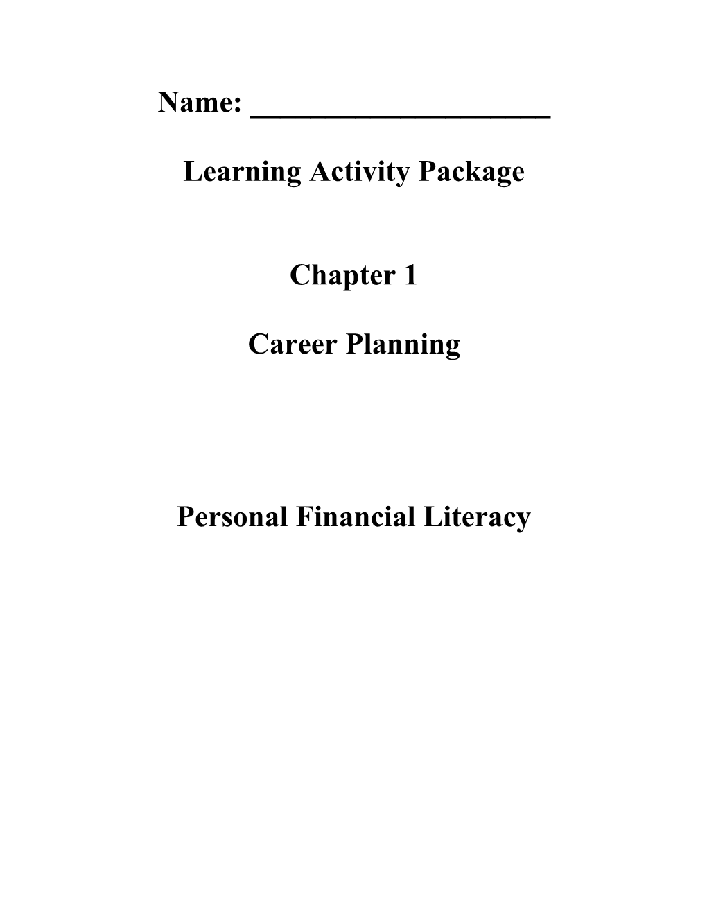 Learning Activity Package