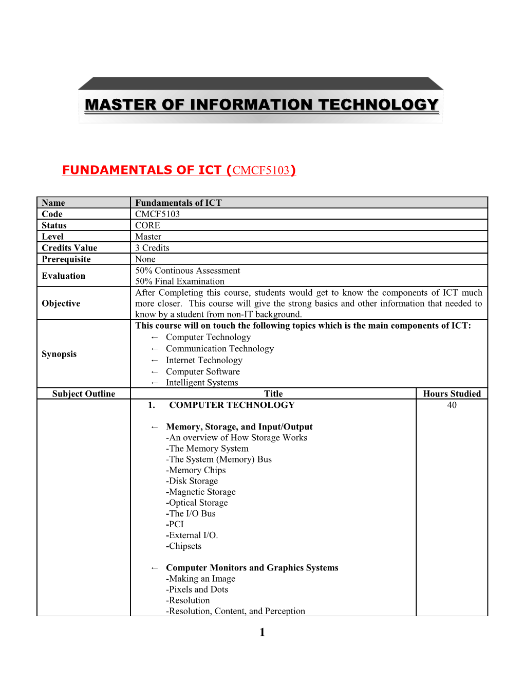 Fundamentals of Ict