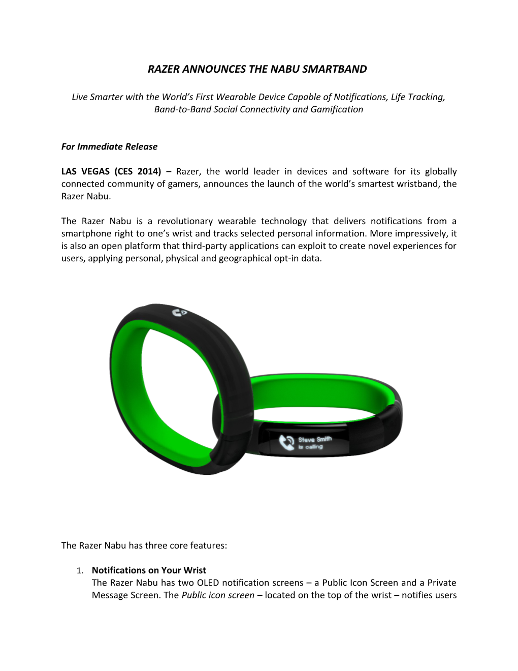 Razer Announces the Nabu Smartband