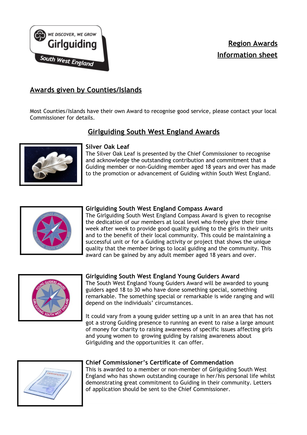 Awards Given by Counties/Islands