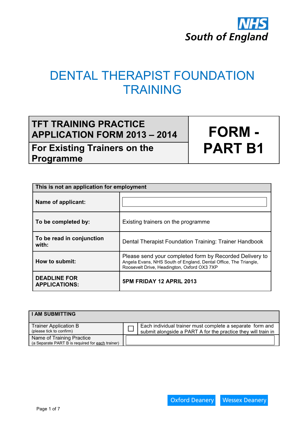 Dental Therapist Foundation Training