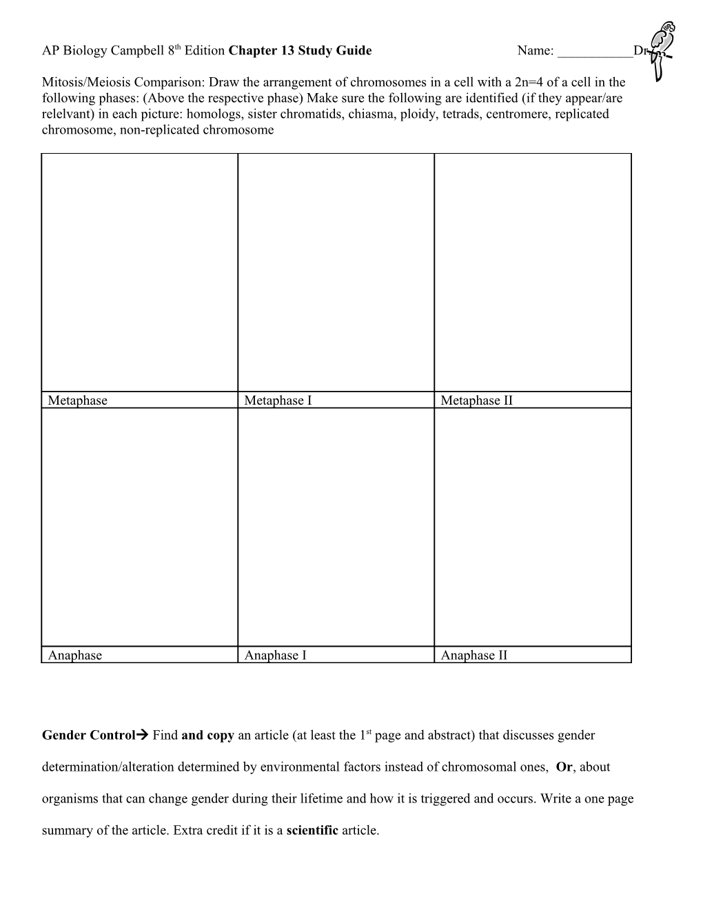 AP Biology Campbell 8Th Edition Chapter 1 Study Guide