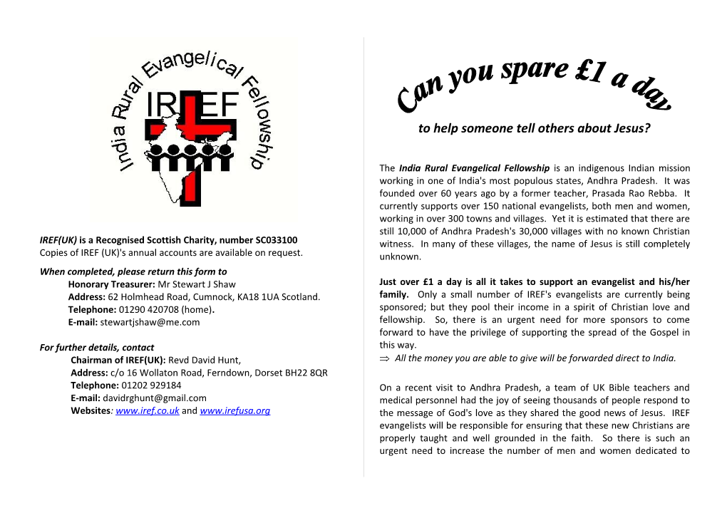 IREF(UK) Is a Recognised Scottish Charity, Number SC033100