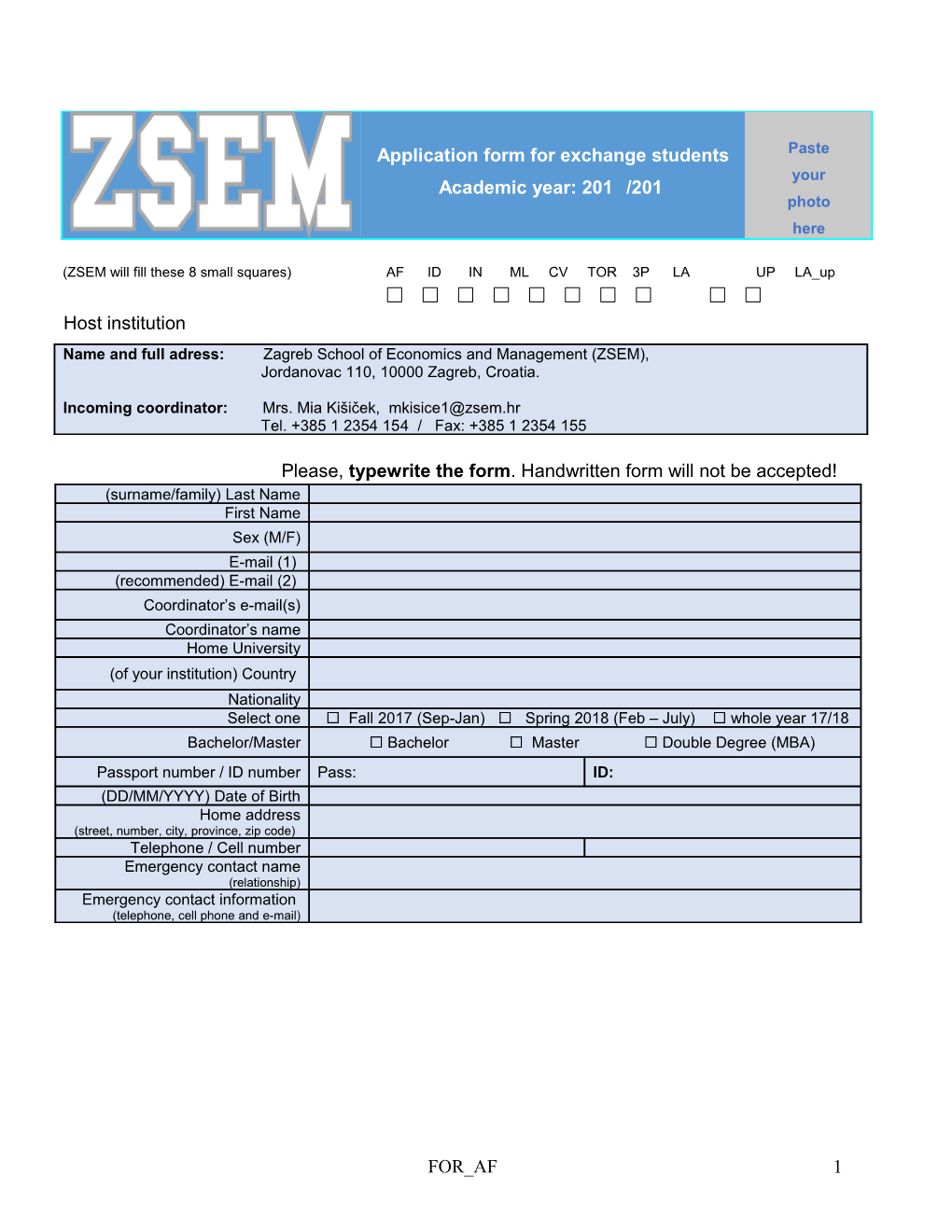 (ZSEM Will Fill These 8 Small Squares) AF ID in ML CV TOR 3P LA up LA Up