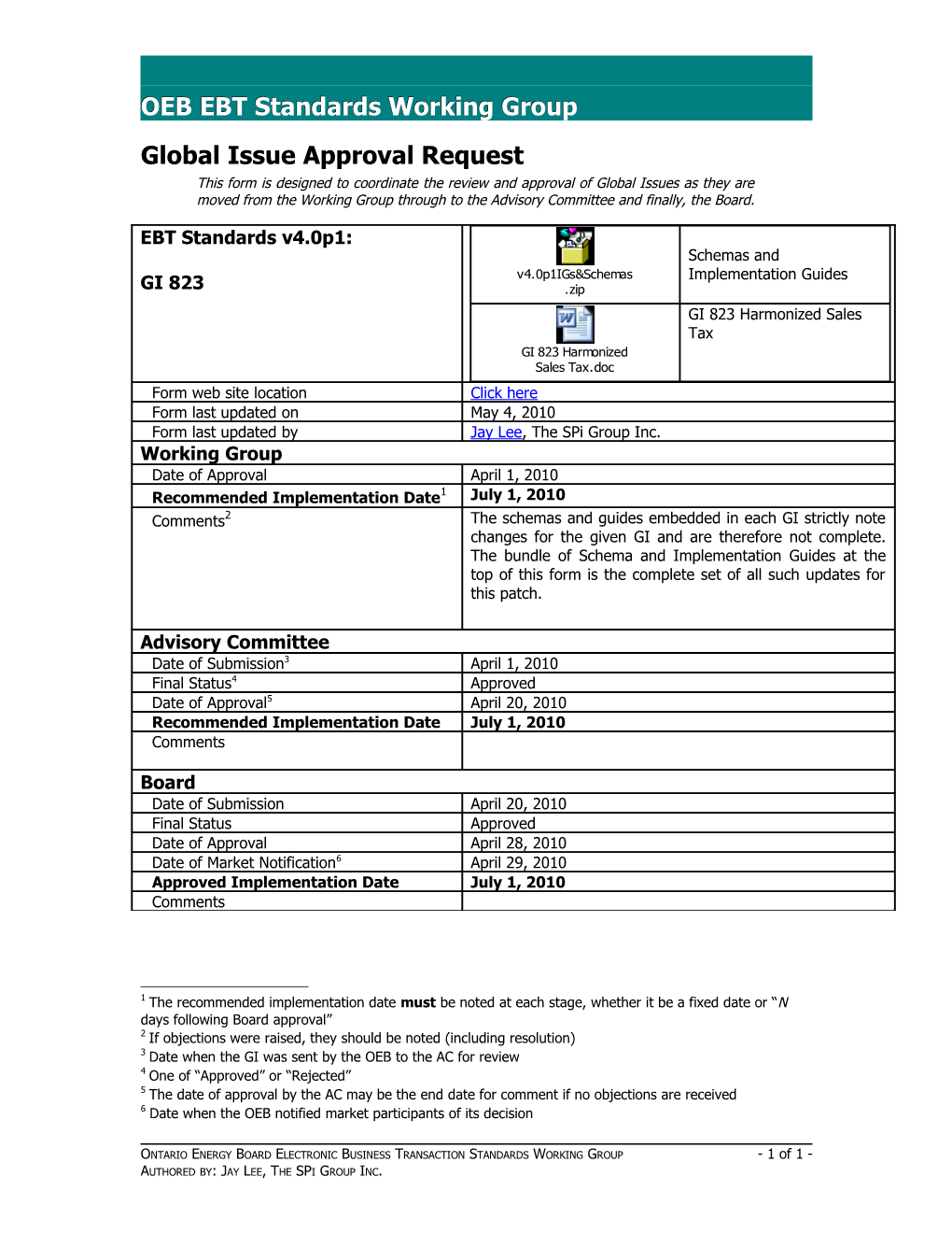 Global Issue Approval Request
