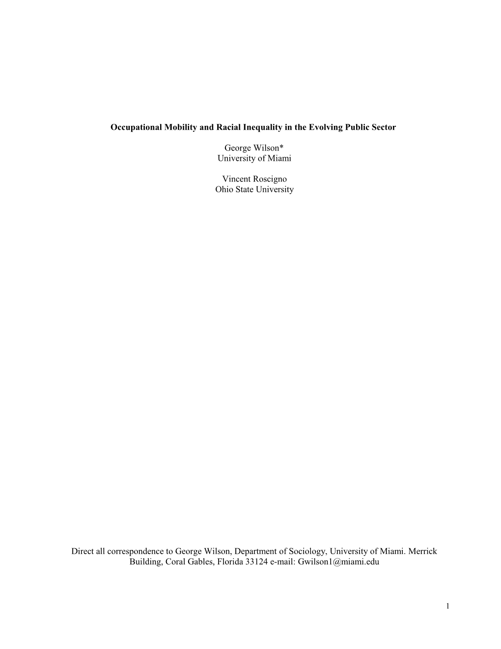 The Public Sector a Labor Market Niche for African Americans