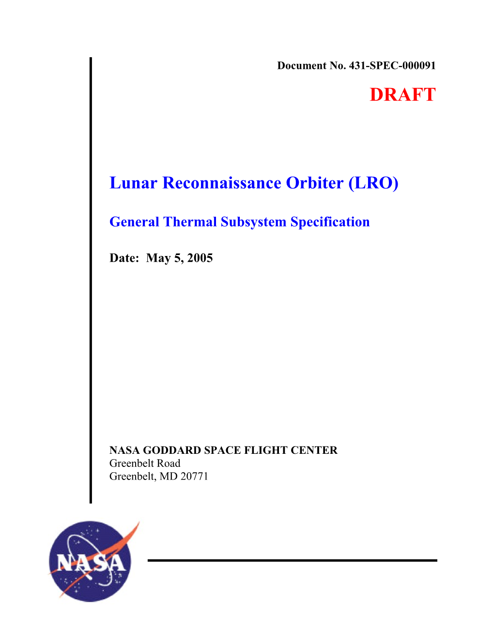 Lunar Reconnaissance Orbiter (LRO)