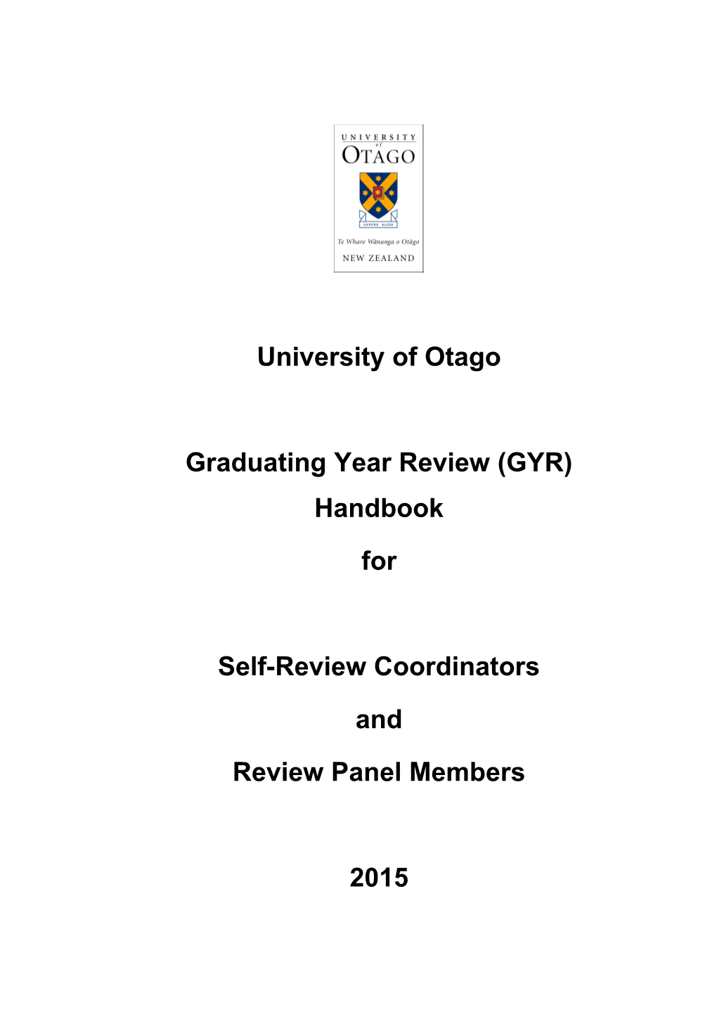 Graduating Year Review (GYR) Handbook