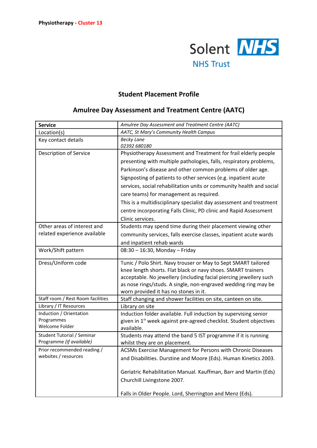 Amulree Day Assessment and Treatment Centre (AATC)