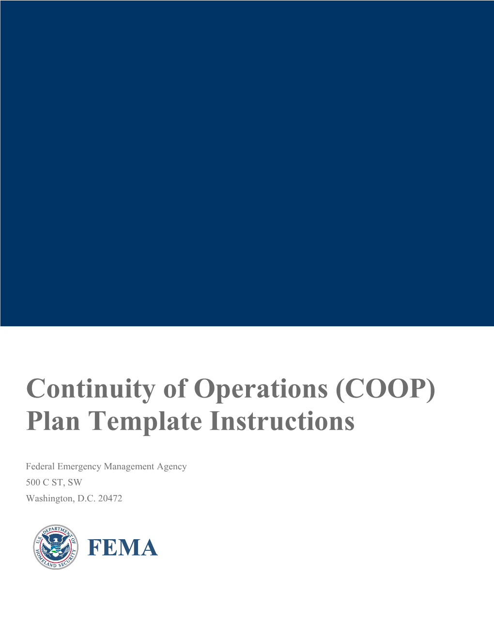 FEMA COOP Plan