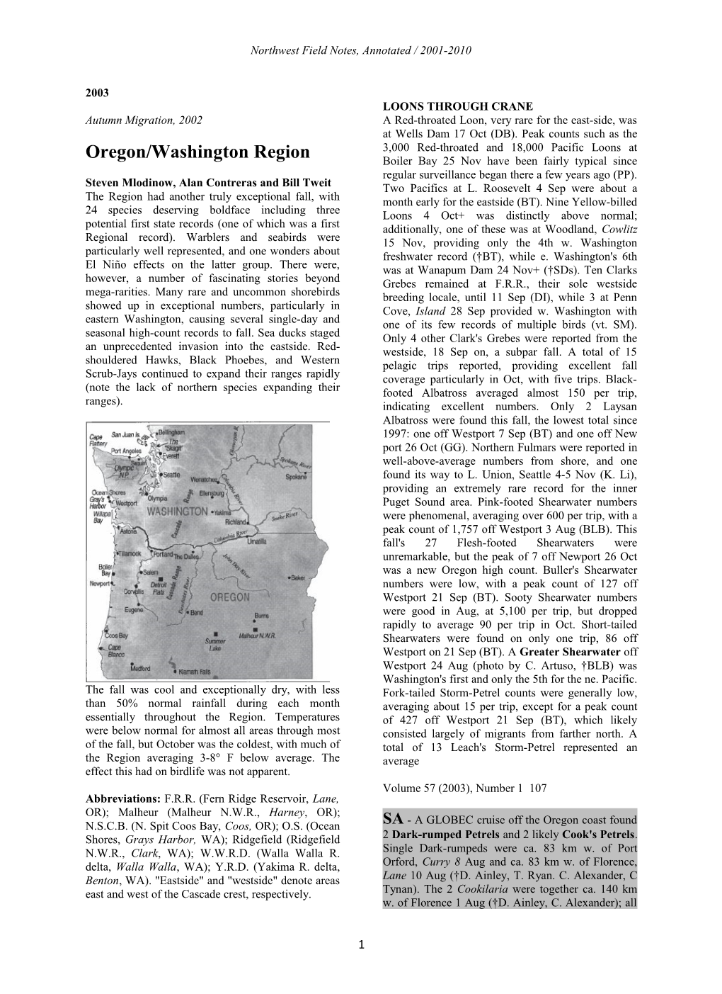 Northwest Field Notes, Annotated / 2001-2010