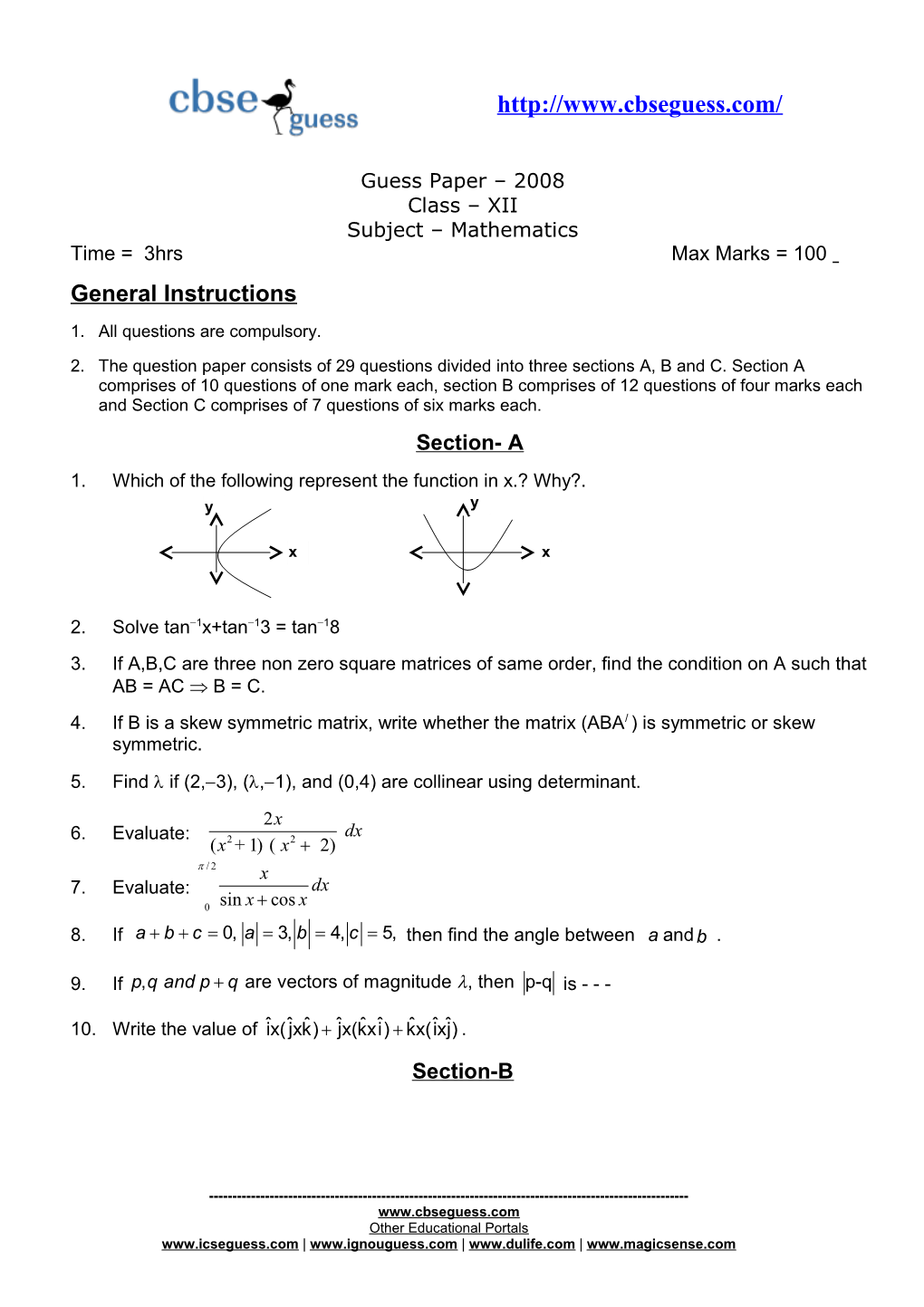 General Instructions s2