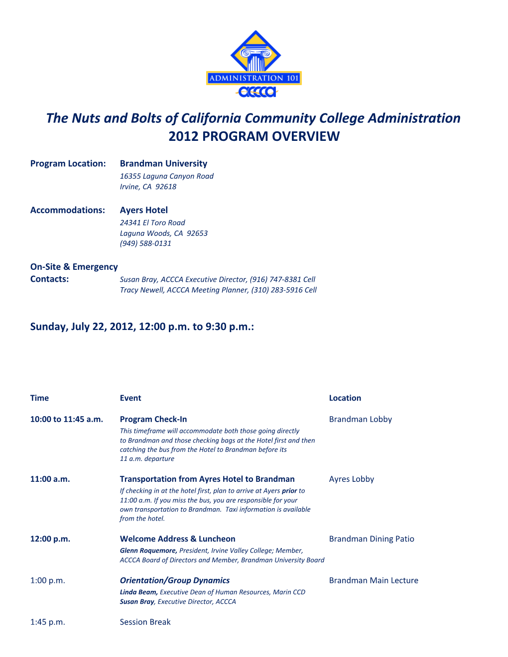 The Nuts and Bolts of California Community College Administration