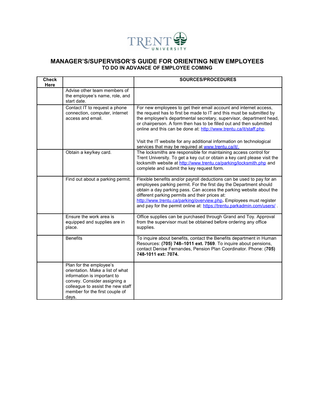 Manager S/Supervisor S Guide for Orienting New Employees