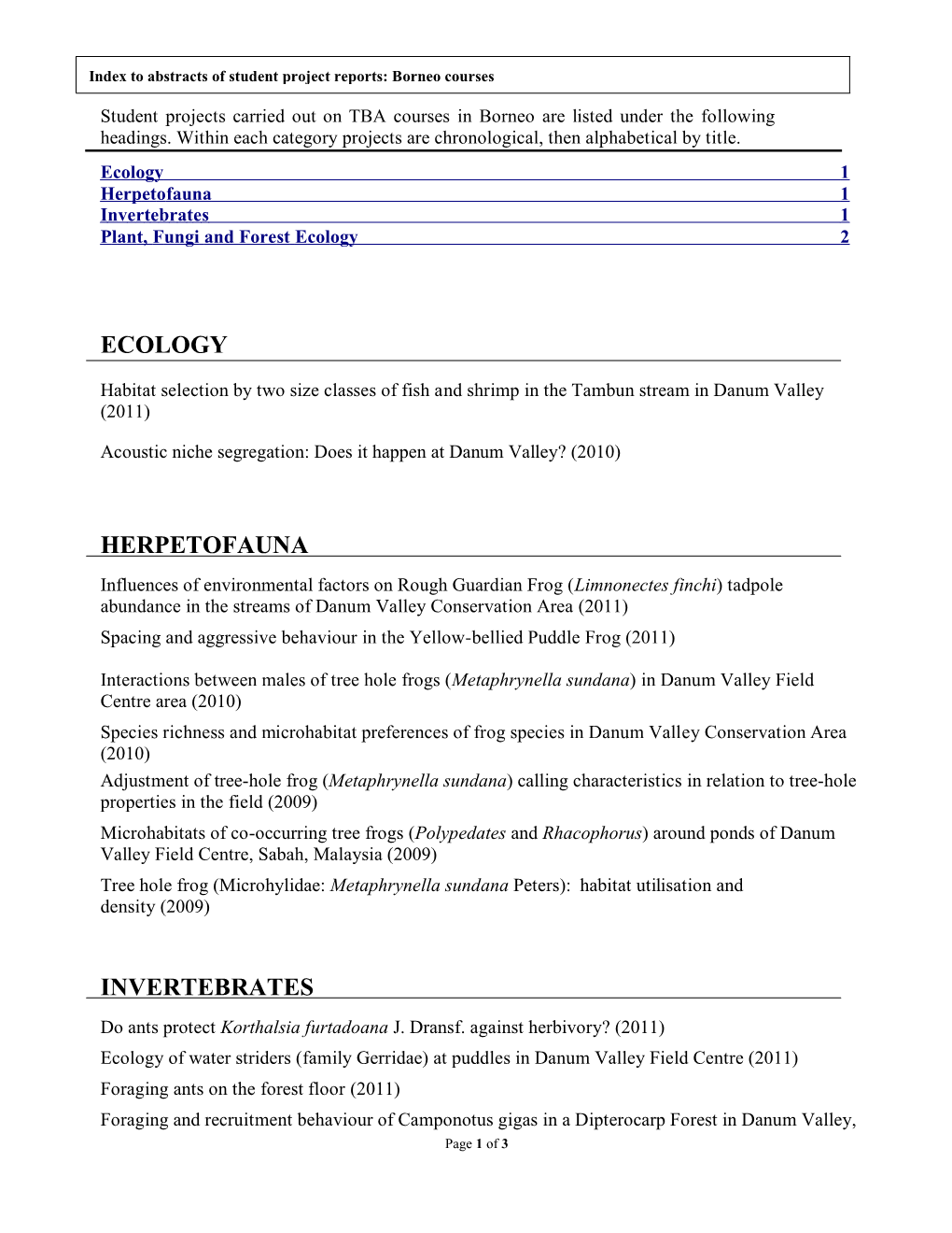 Plant, Fungi and Forest Ecology 2