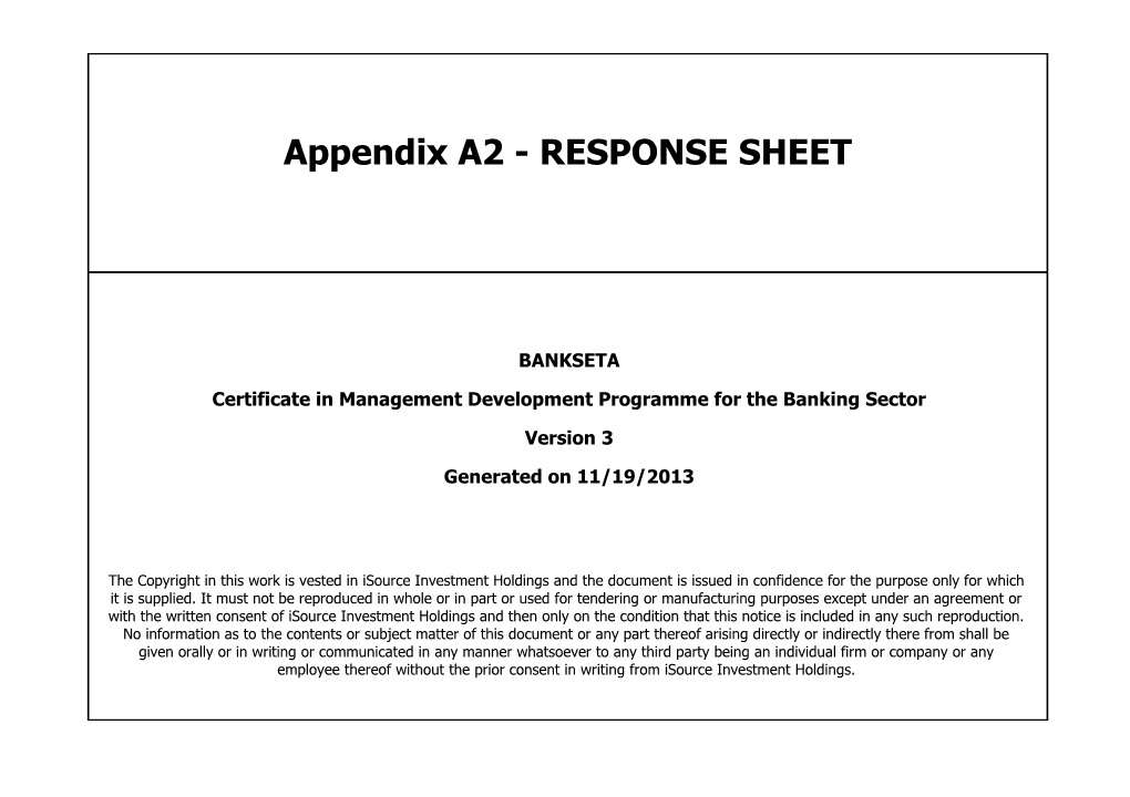 Template - Service Level Agreement