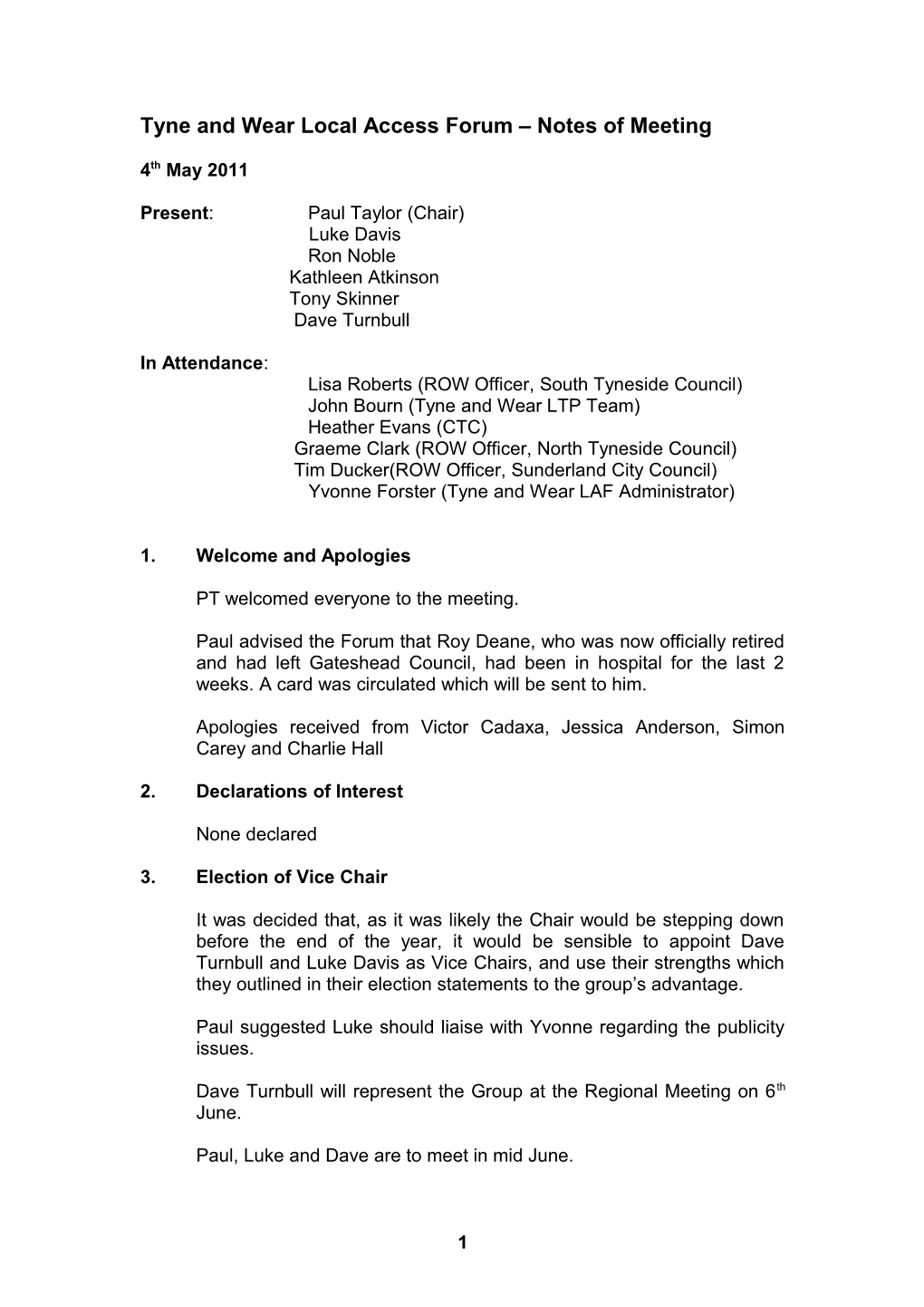 Tyne and Wear Local Access Forum