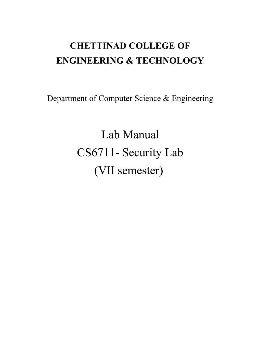 Chettinad College of Engineering & Technology