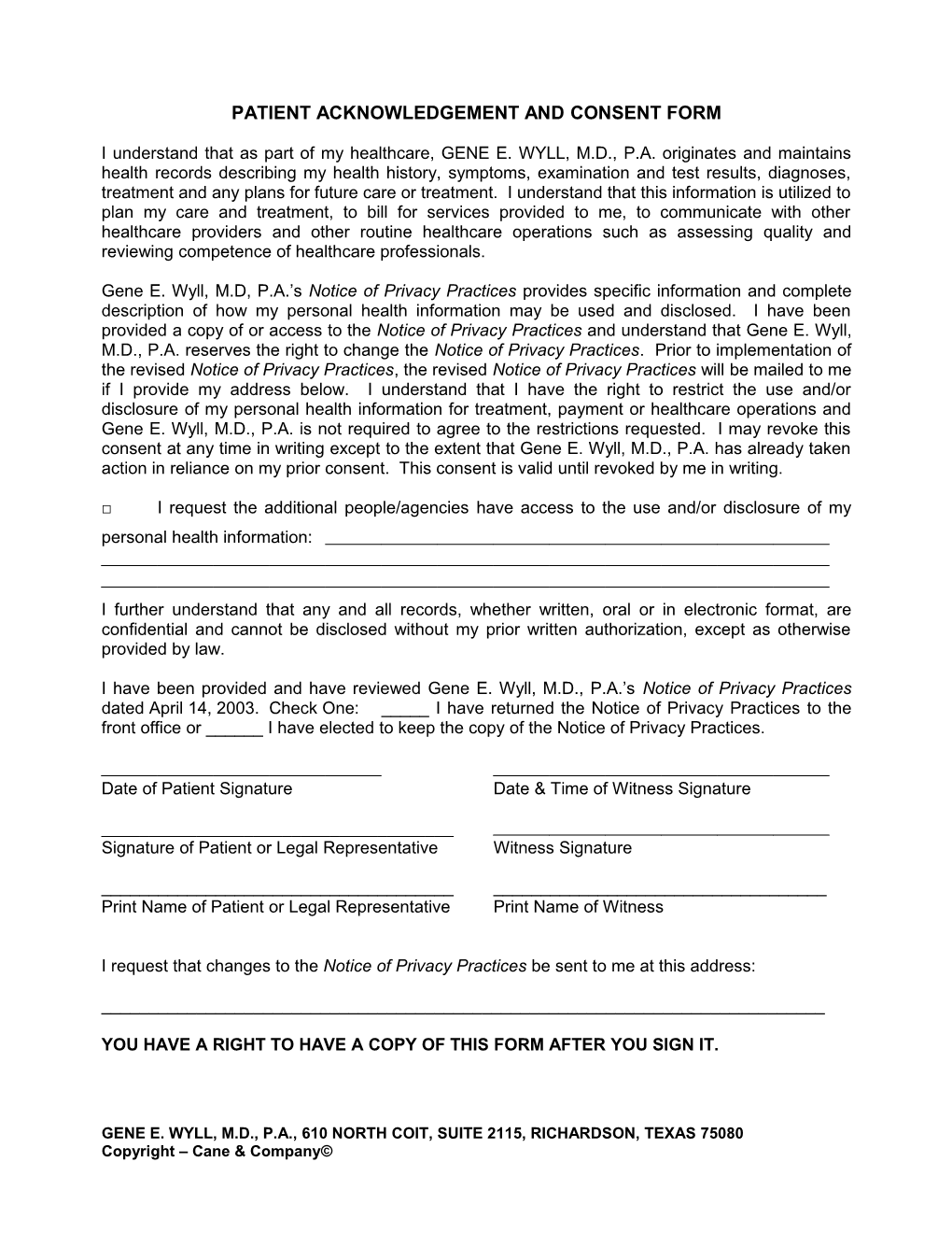 Patient Consent Form