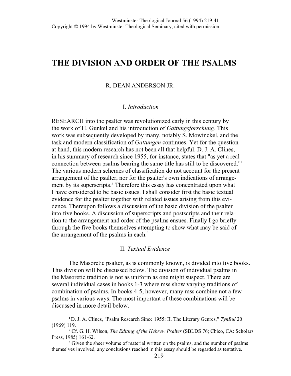 Westminster Theological Journal 56 (1994) 219-41