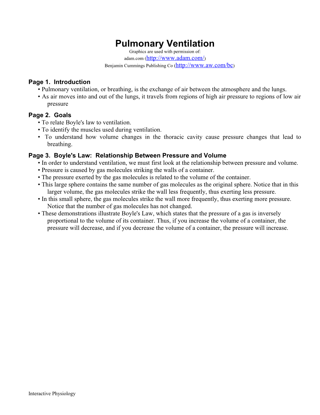 Pulmonary Ventilation