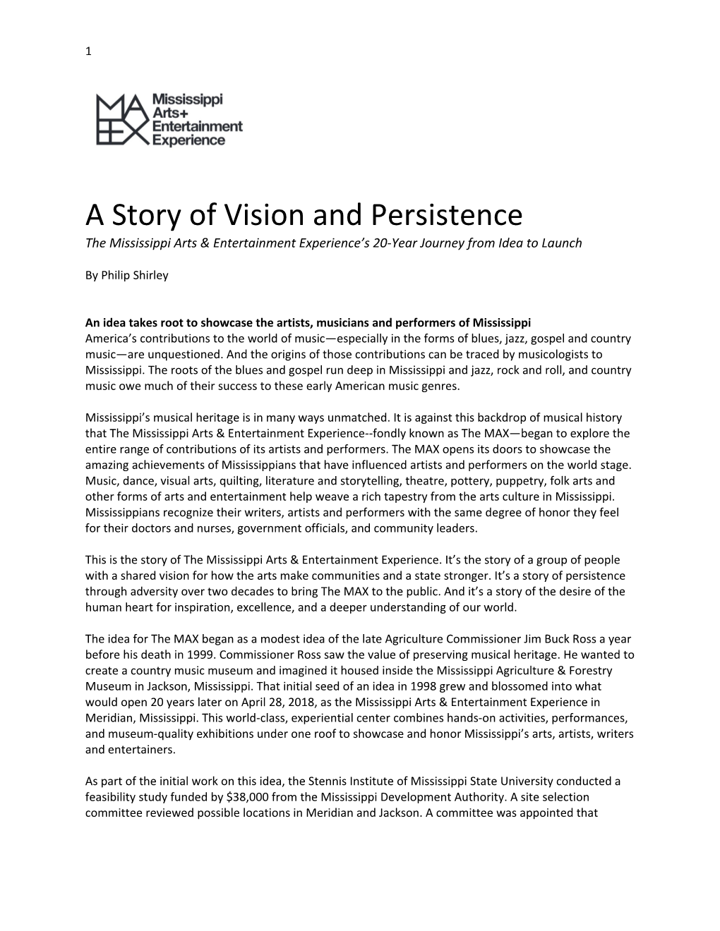 A Story of Vision and Persistence