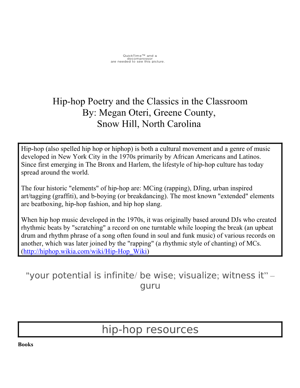 Hip-Hop Poetry and the Classics in the Classroom