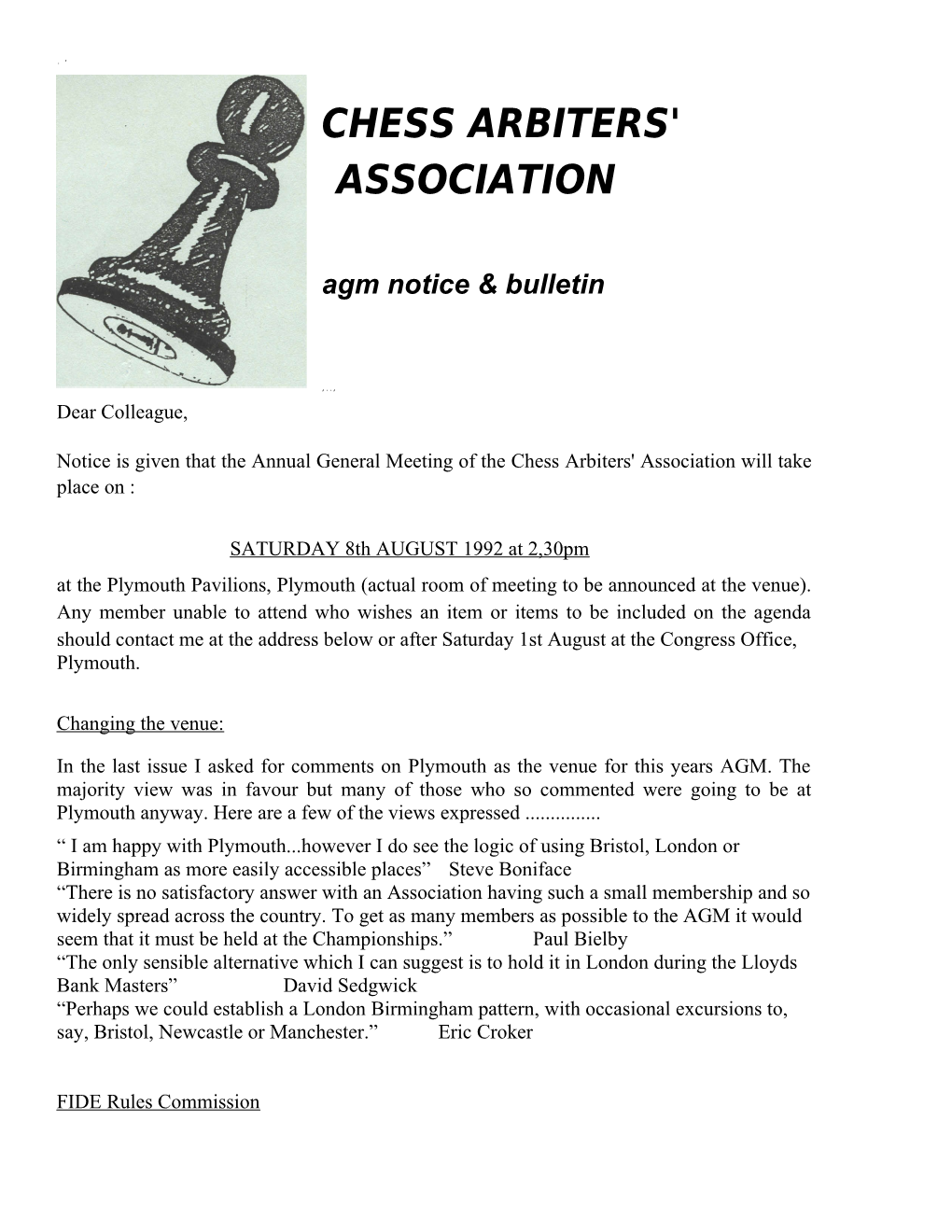 Agm Notice & Bulletin