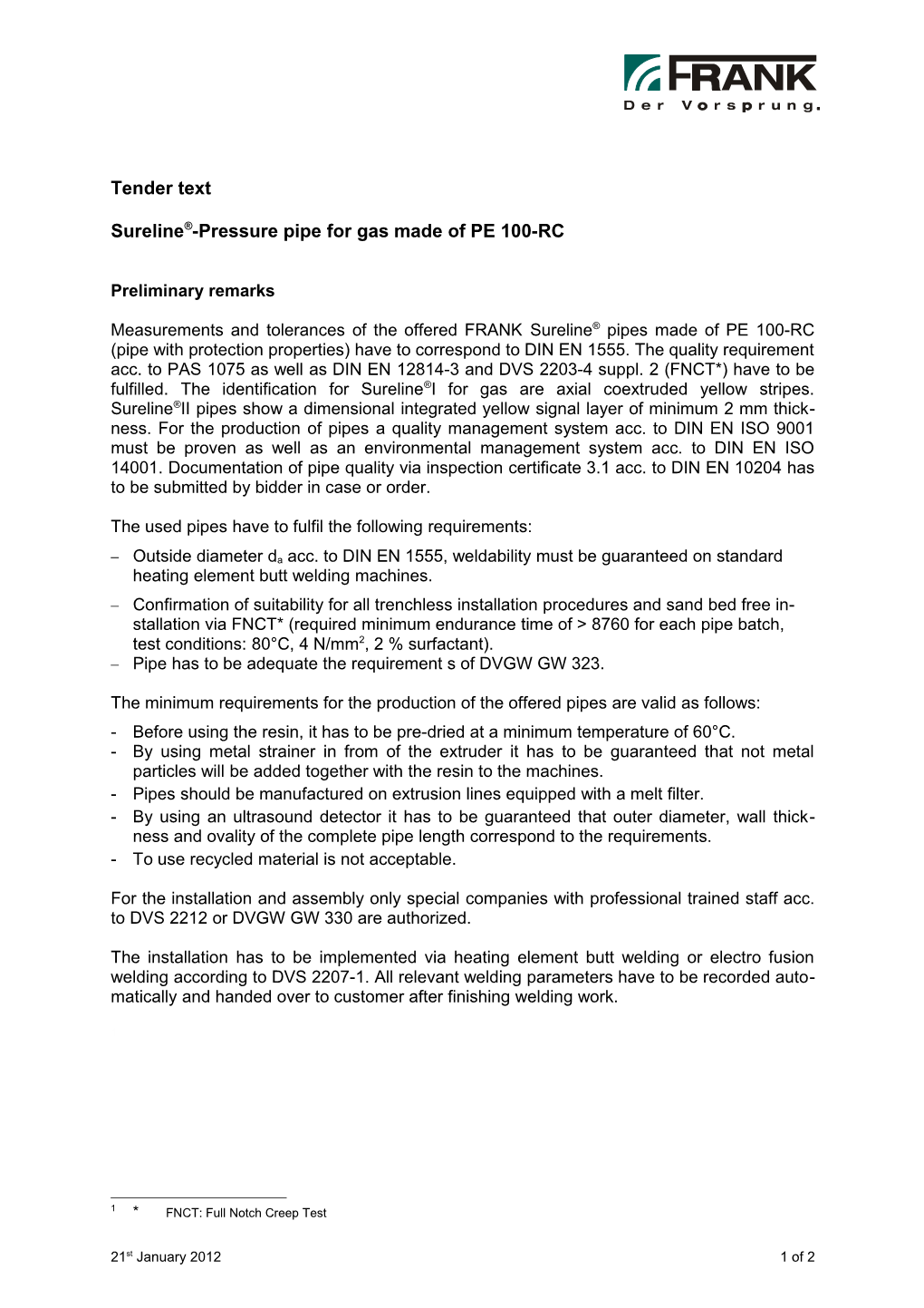 Sureline -Pressure Pipe for Gas Made of PE 100-RC