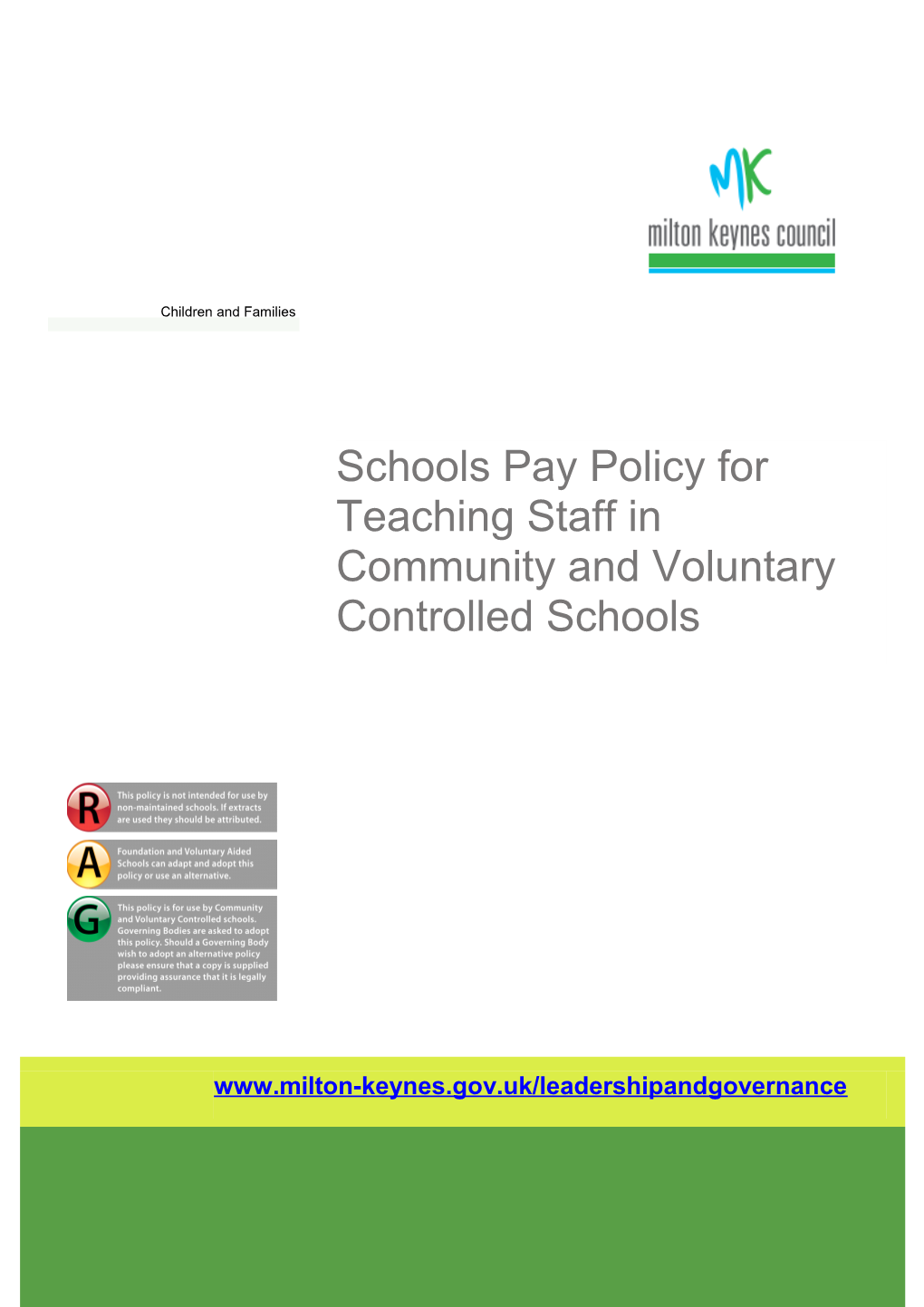 Information Sheet for the School Teachers Pay Policy 2016