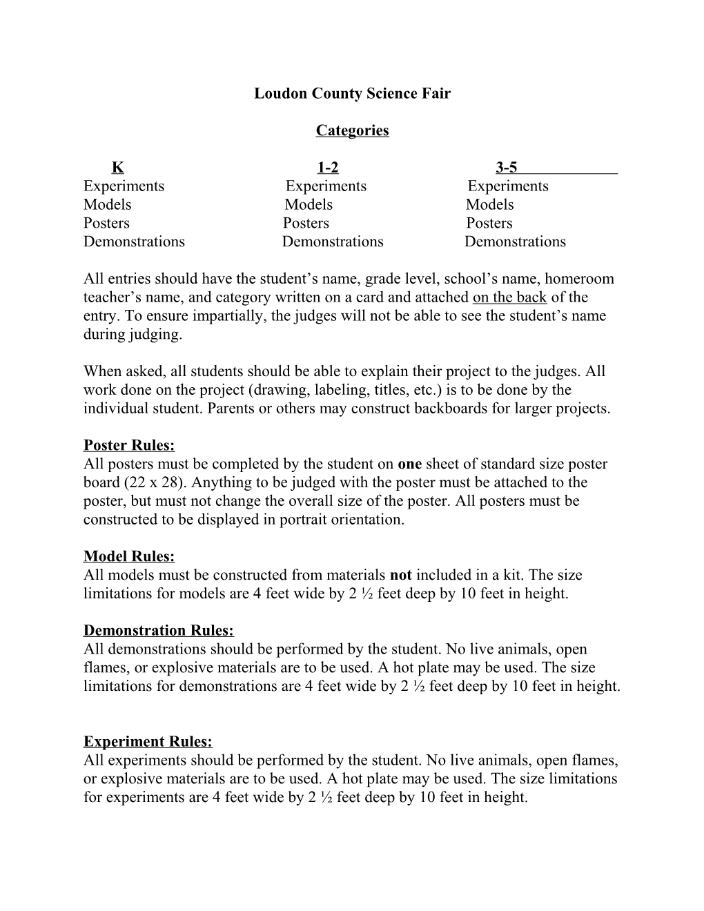 Loudon County Science Fair