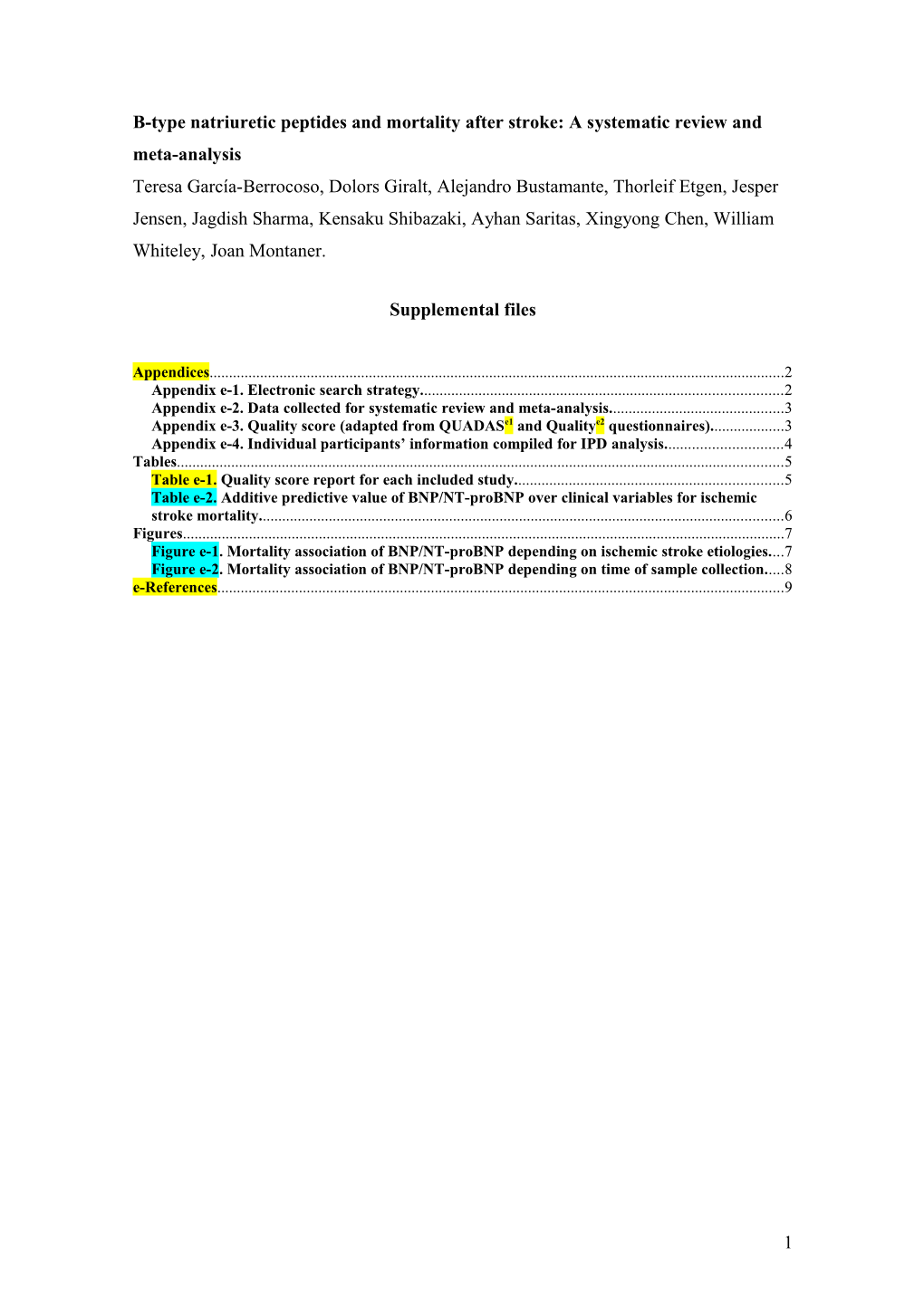 B-Type Natriuretic Peptides (BNP and NT-Probnp) Blood Levels As Biomarkers for All-Cause