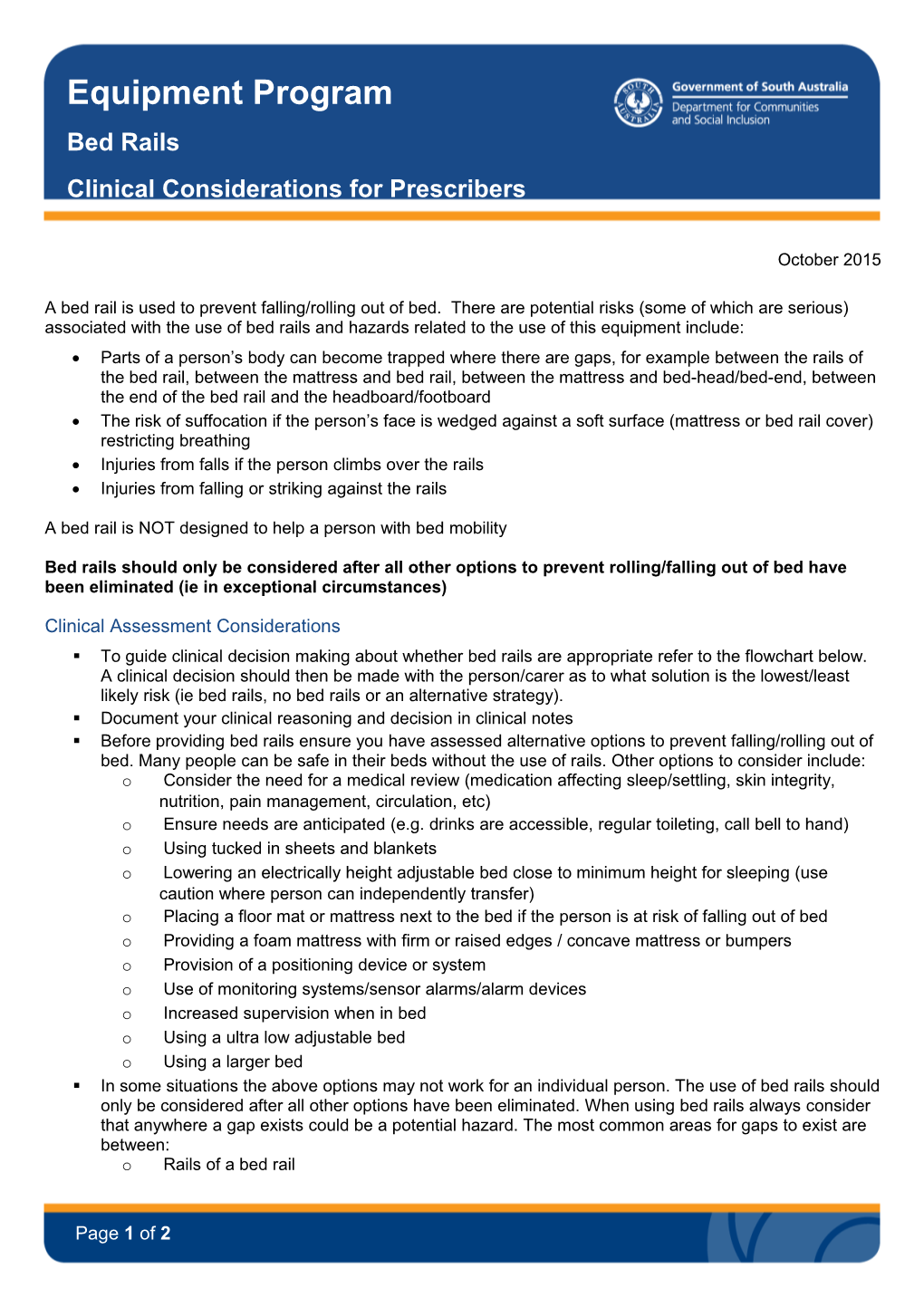 Bed Rails Clinical Considerations for Prescribers