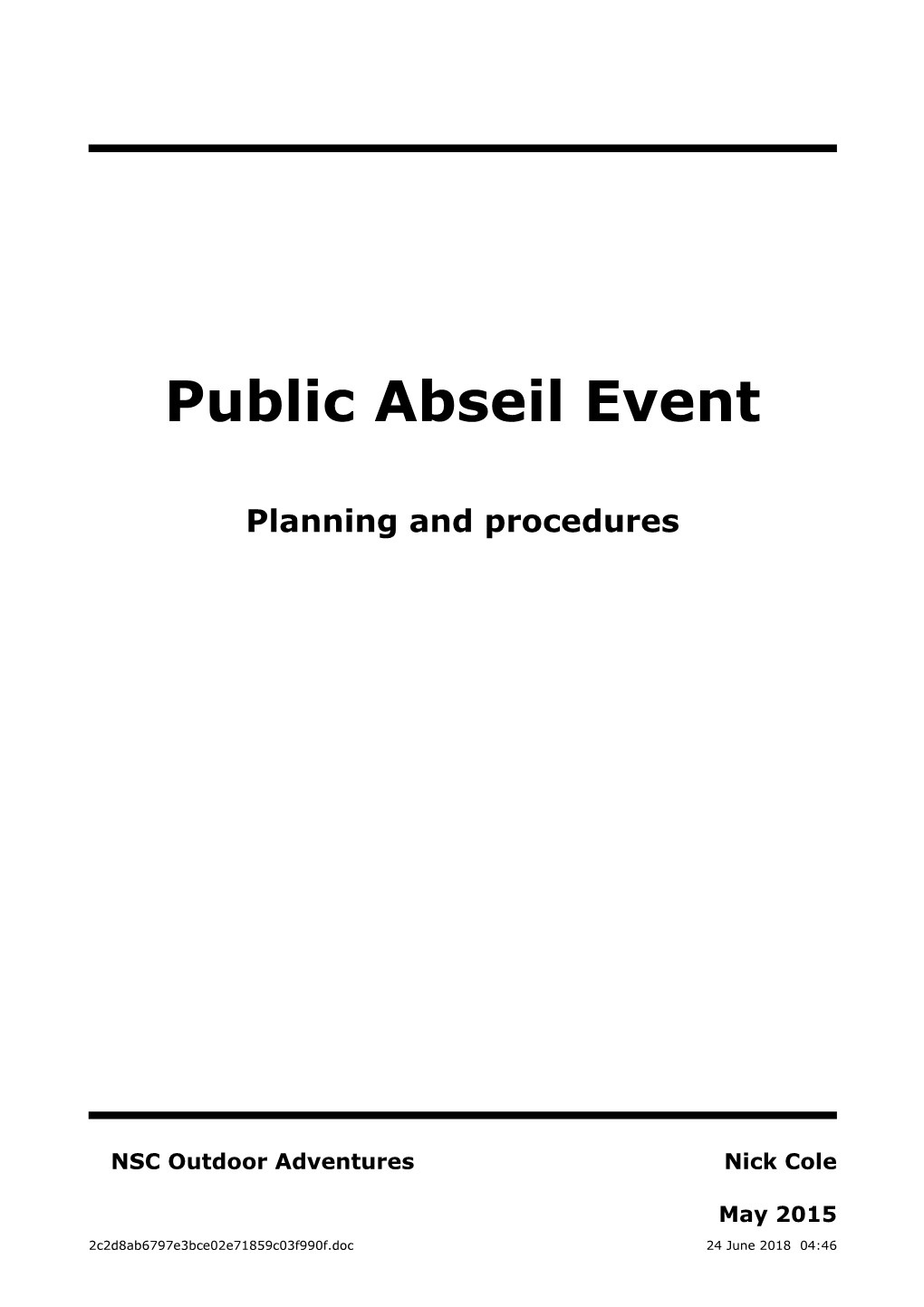 Public Abseil Event