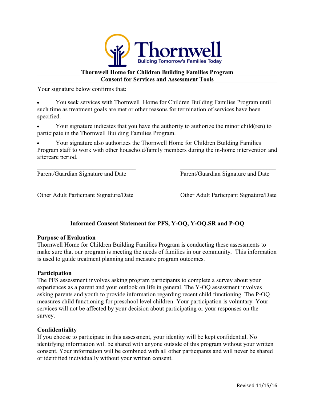 Thornwell Home for Children Building Families Program