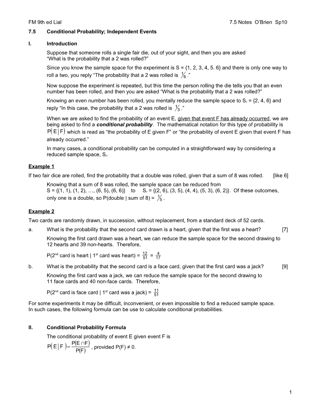 FM Lial 9Th 7.5 Notes Sp10