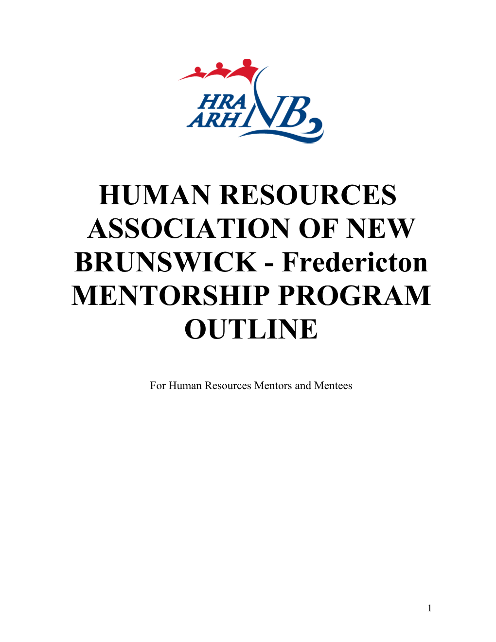 ASSOCIATION of NEW BRUNSWICK - Frederictonmentorship PROGRAM OUTLINE