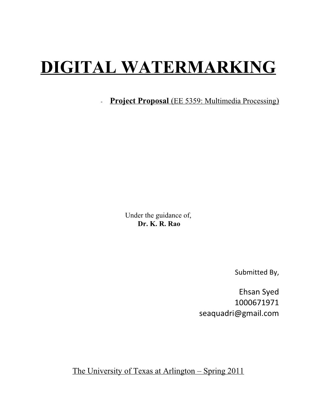 Digital Watermarking