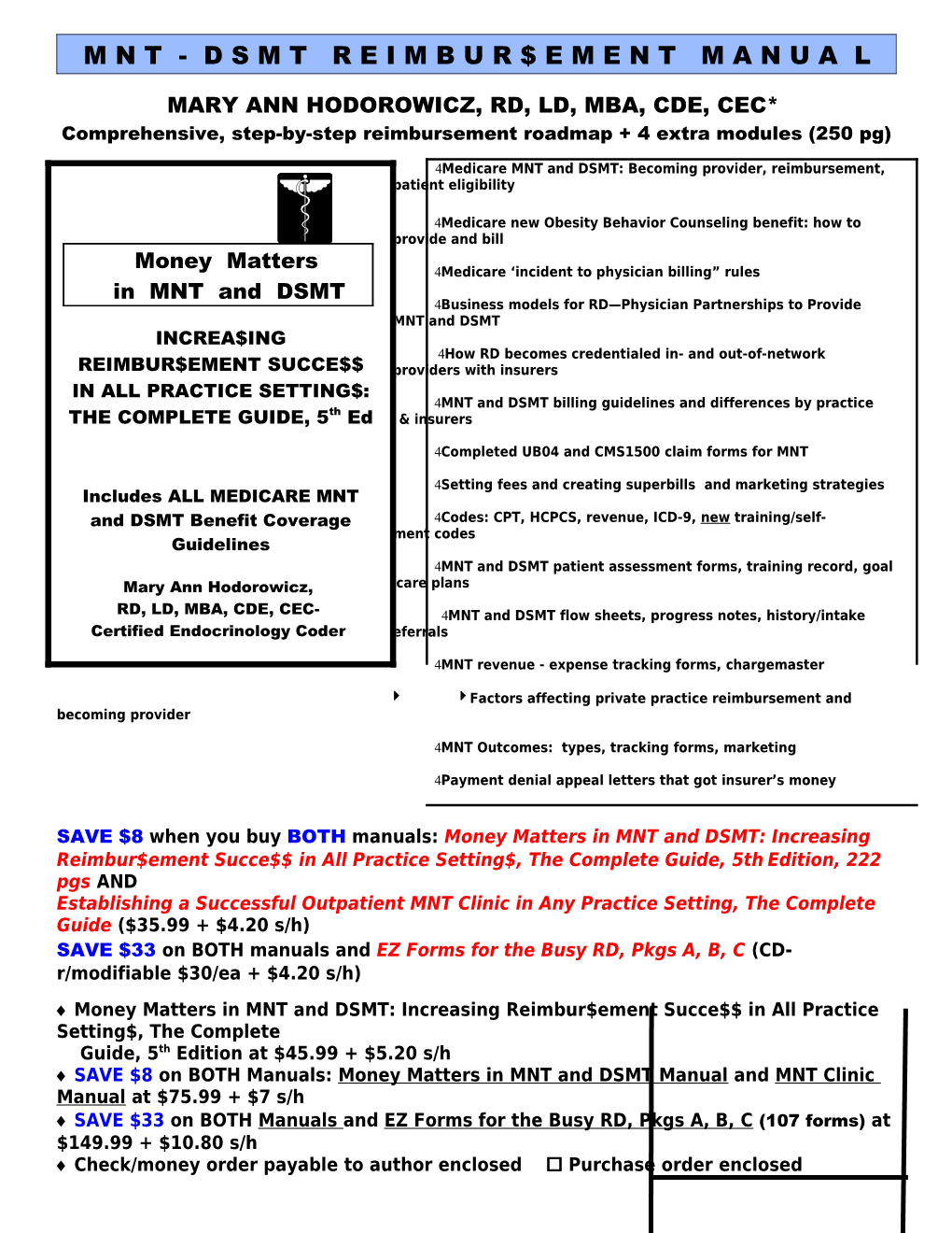 Comprehensive, Step-By-Step Reimbursement Roadmap + 4 Extra Modules (250 Pg)