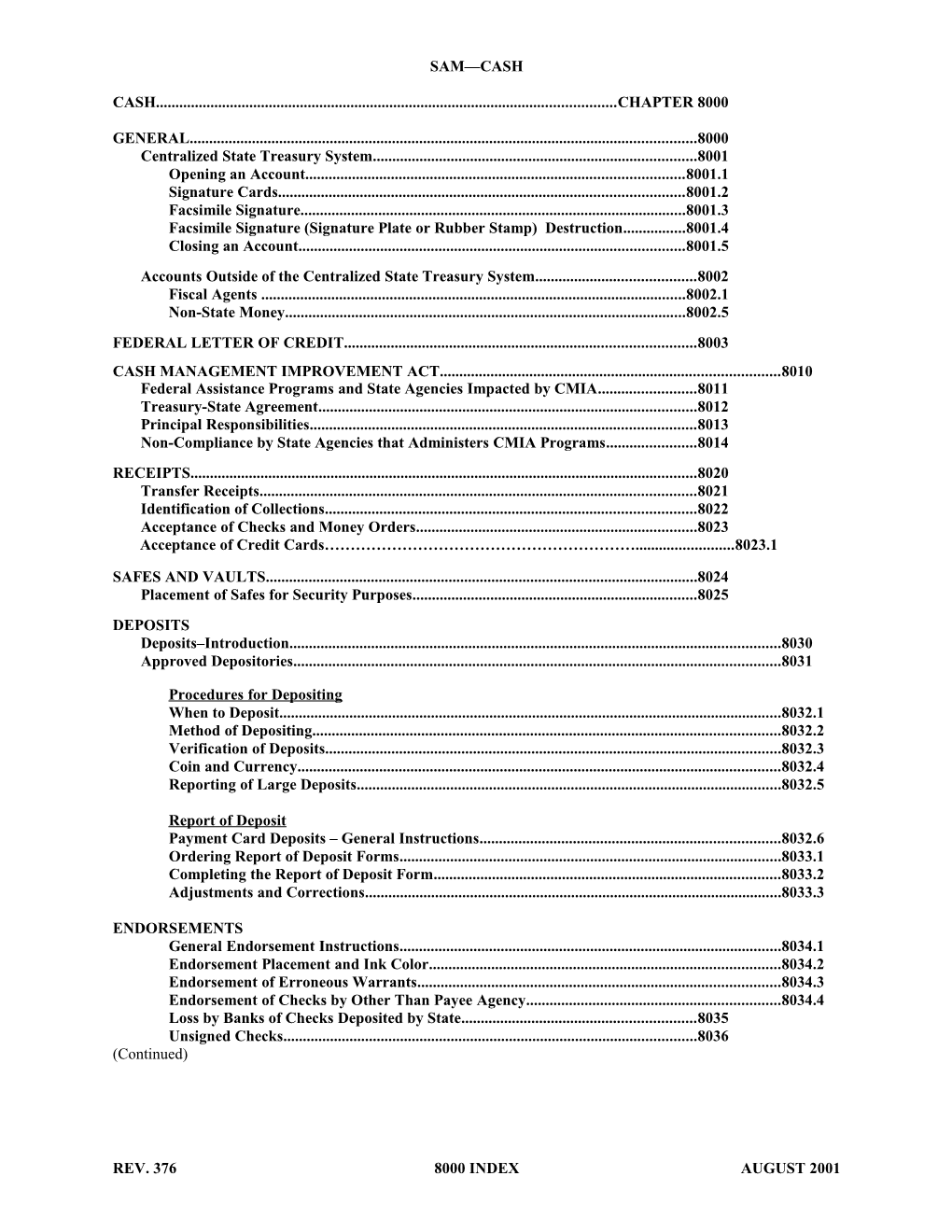 Centralized State Treasury System 8001