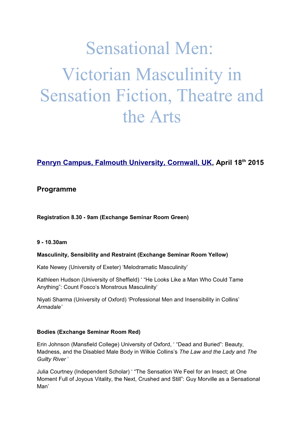 Victorian Masculinity in Sensation Fiction, Theatre and the Arts