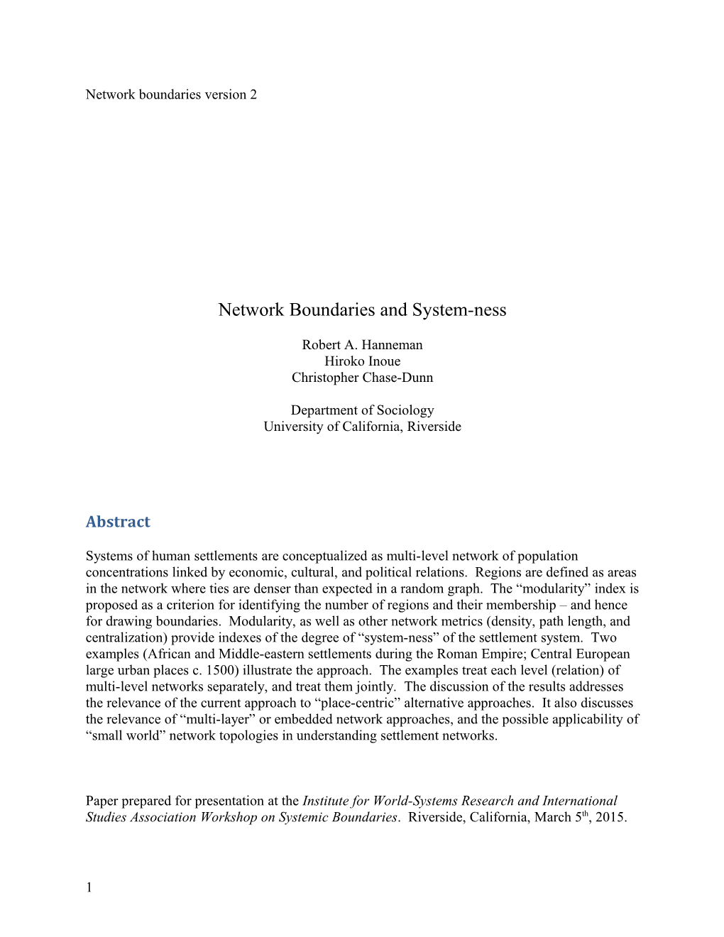 Network Boundaries and System-Ness