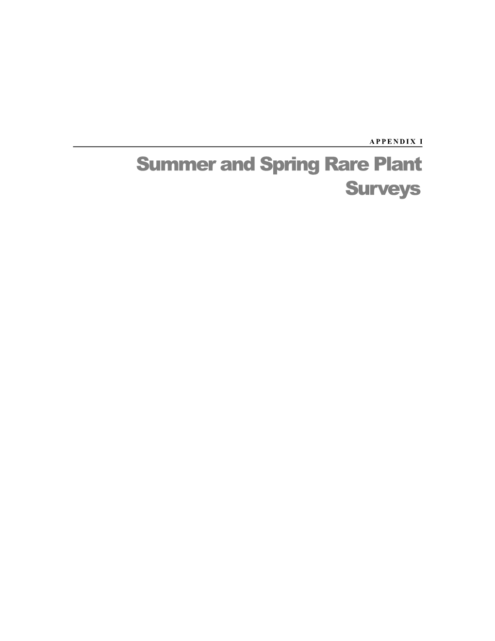 Summer and Spring Rare Plant Surveys