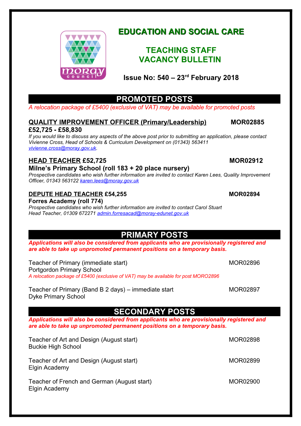 QUALITY IMPROVEMENT OFFICER (Primary/Leadership) MOR02885