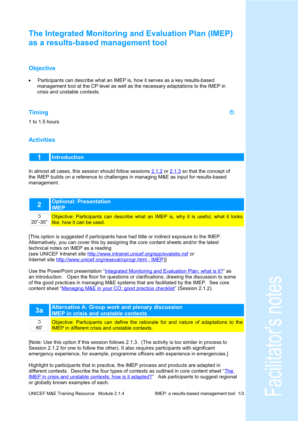 Assessment, Monitoring, Evaluation s2