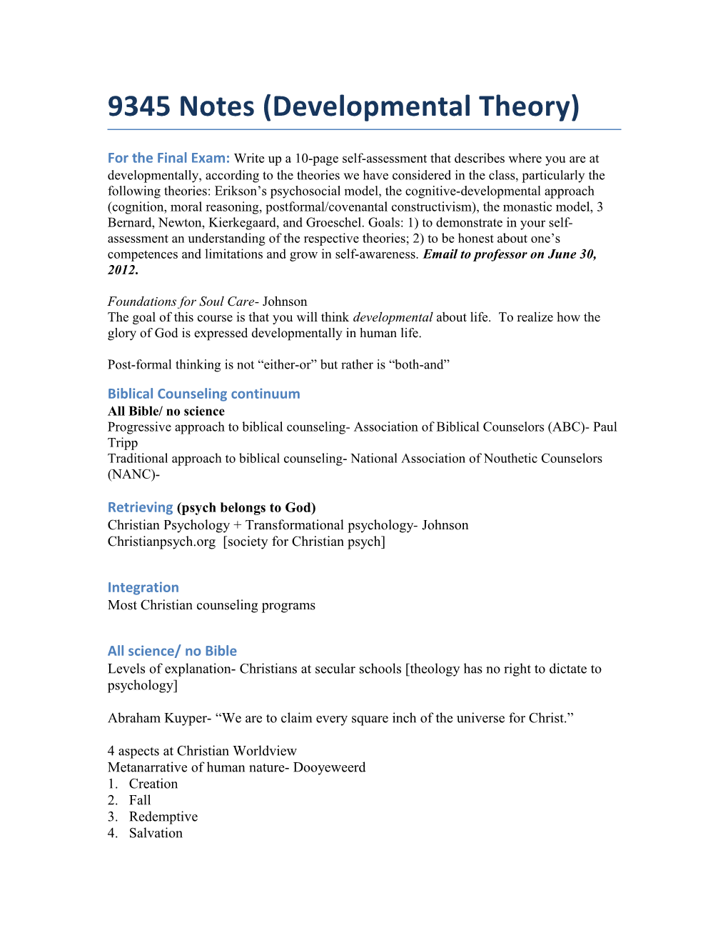 9345 Notes (Developmental Theory)