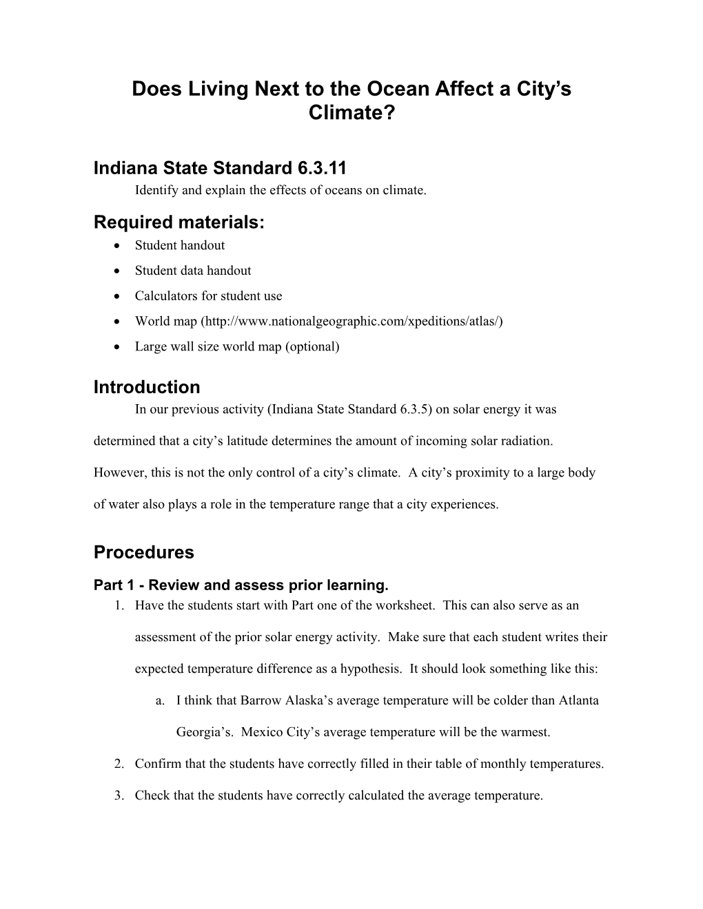 Does Living Next to the Ocean Affect a City S Climate