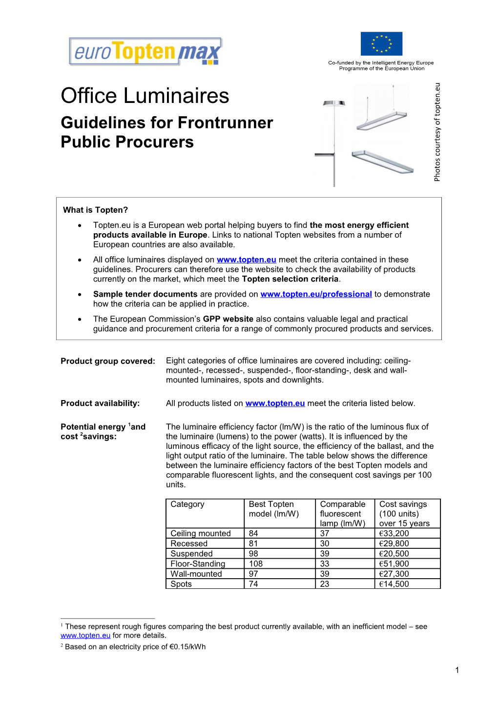 Procurement Criteria Updated: April 2014